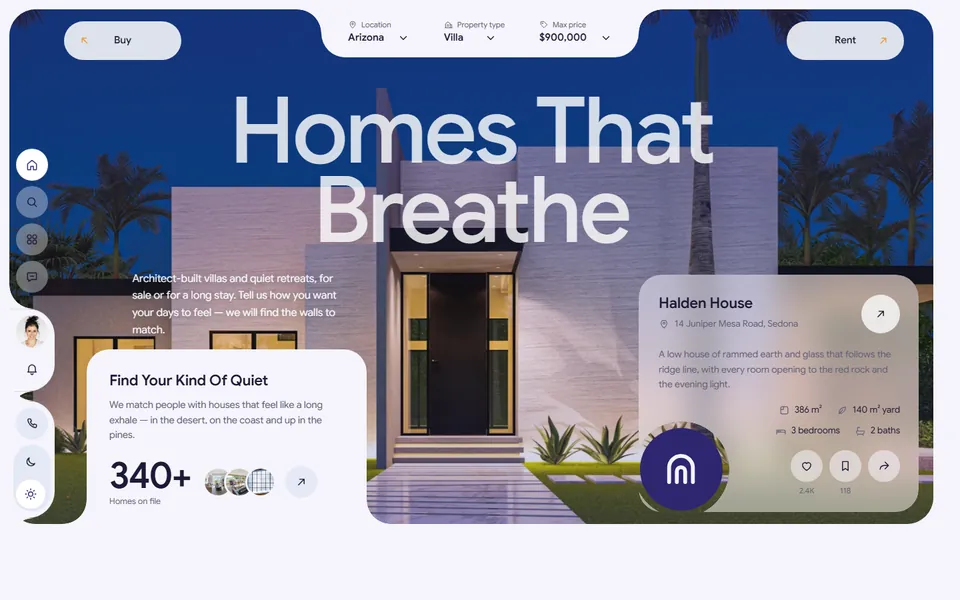 Architect homes website made with 8B