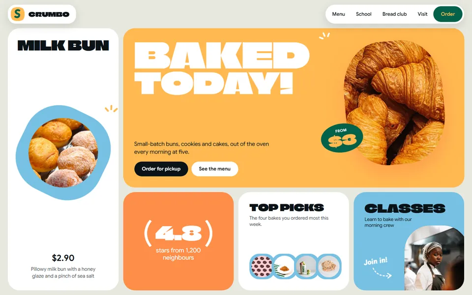 Bakery website made with 8B