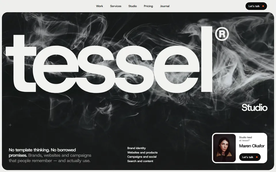 Brand agency website made with 8B