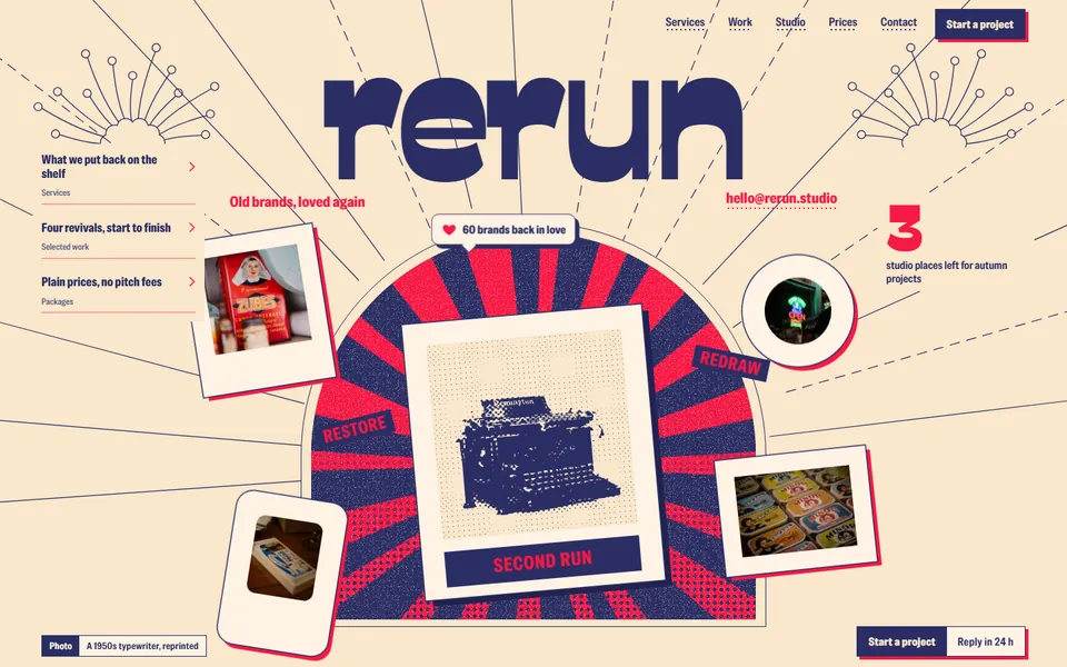 Brand revival studio website made with 8B