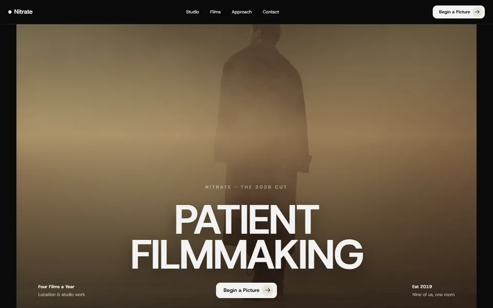 Film studio website made with 8B