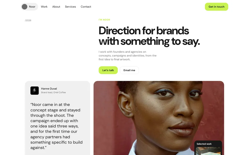 Creative director portfolio made with 8B