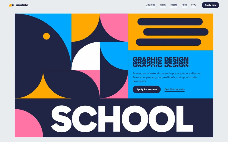 Design school website made with 8B