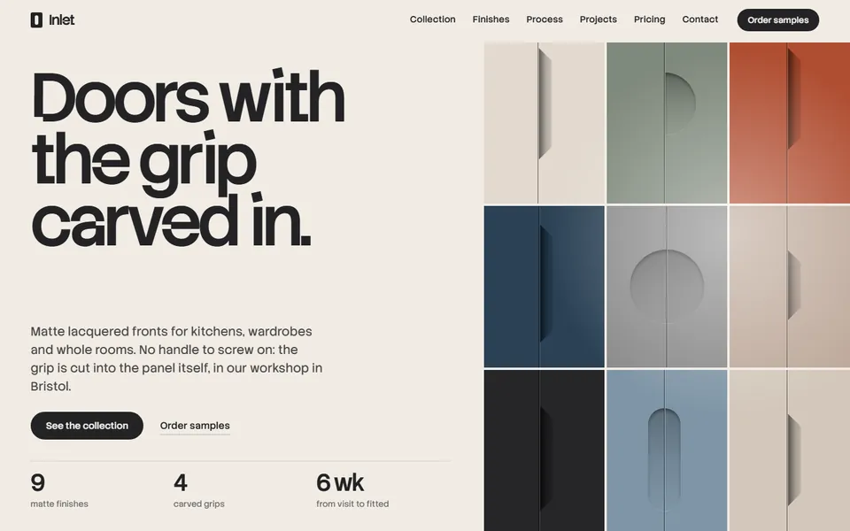 Kitchen fronts website made with 8B