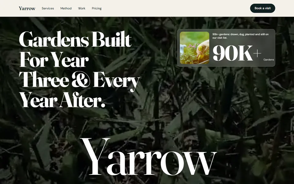 Landscaping company website made with 8B