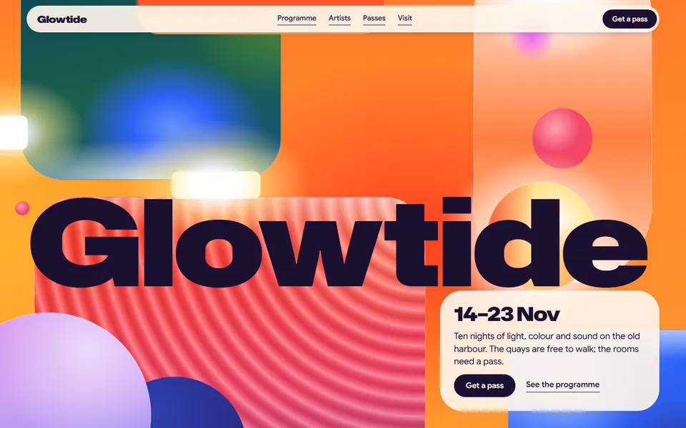 Light festival website made with 8B