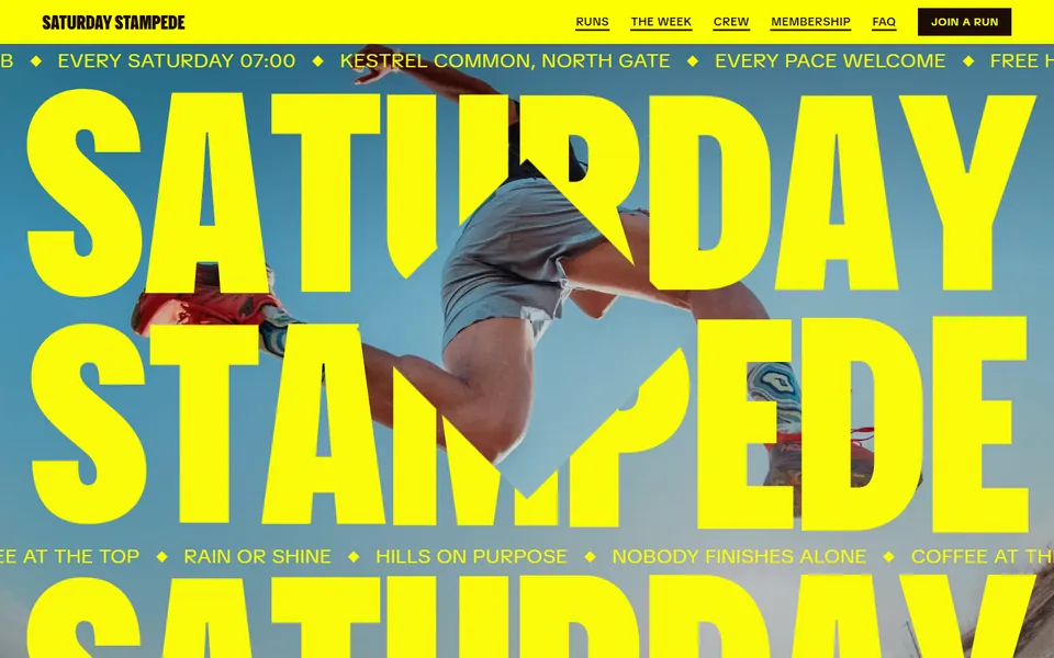 Trail running club website made with 8B