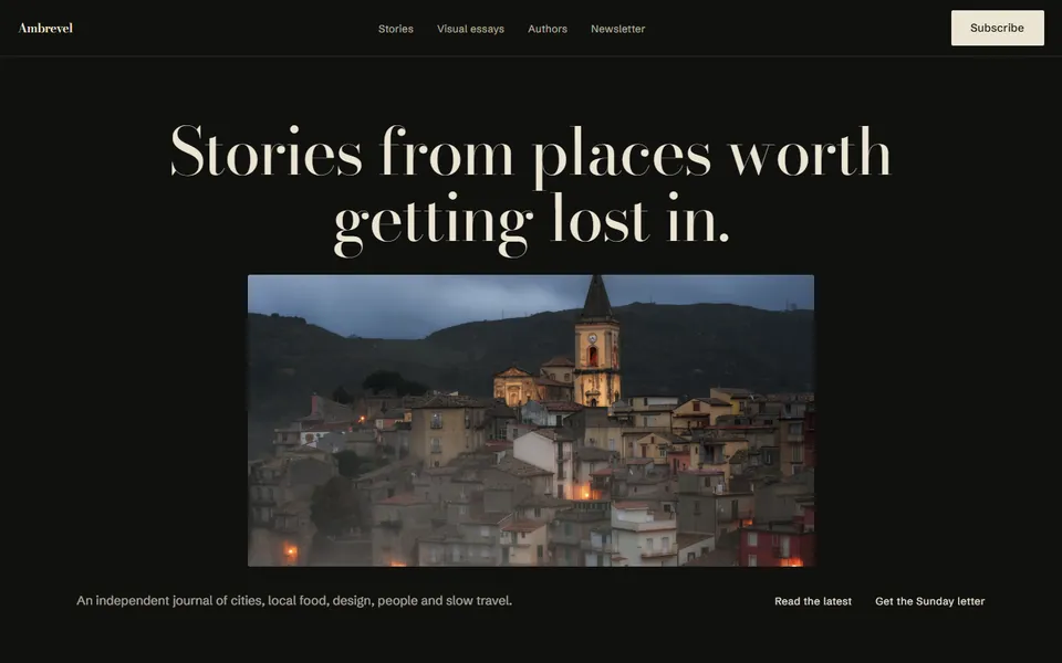 Travel magazine website made with 8B