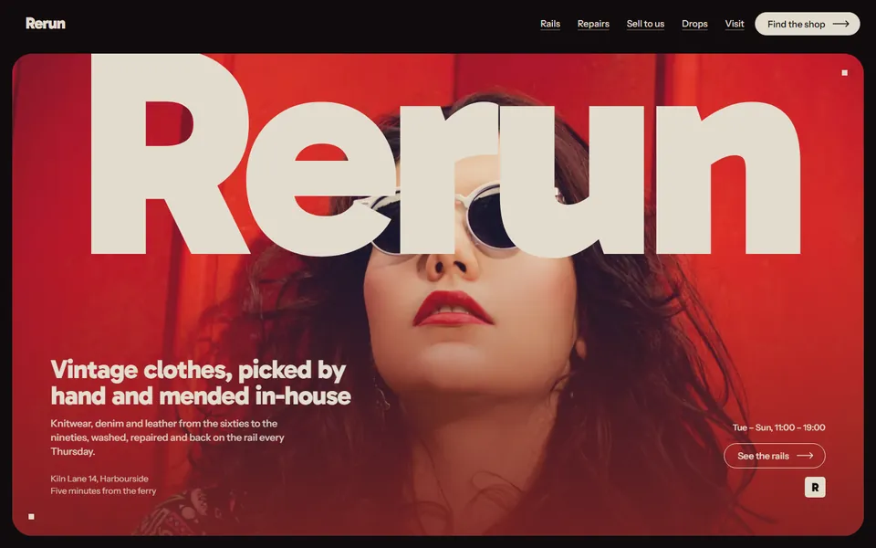 Vintage clothing shop website made with 8B