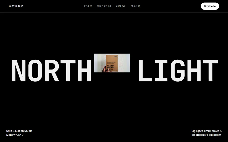 Photo and film studio website made with 8B