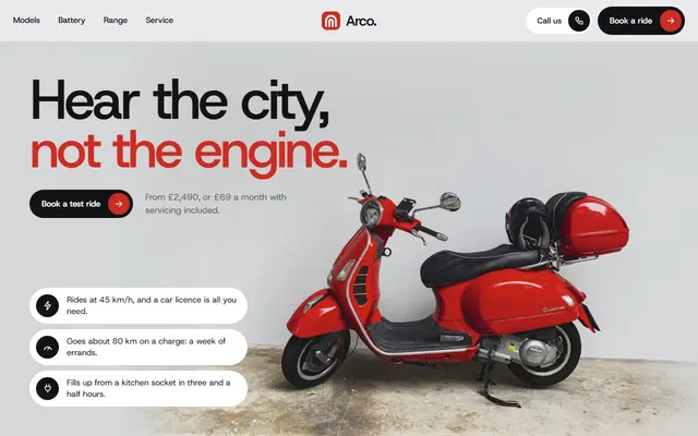 Electric moped: first screen