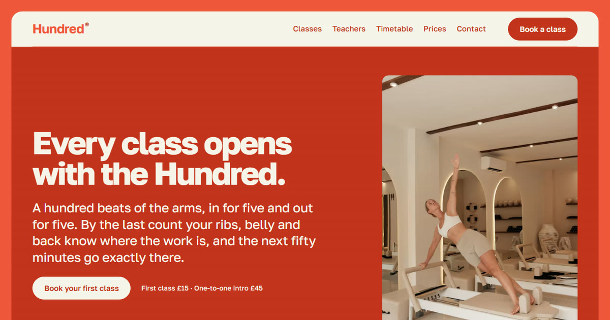 Free pilates studio website template (HTML, GSAP) | 8B