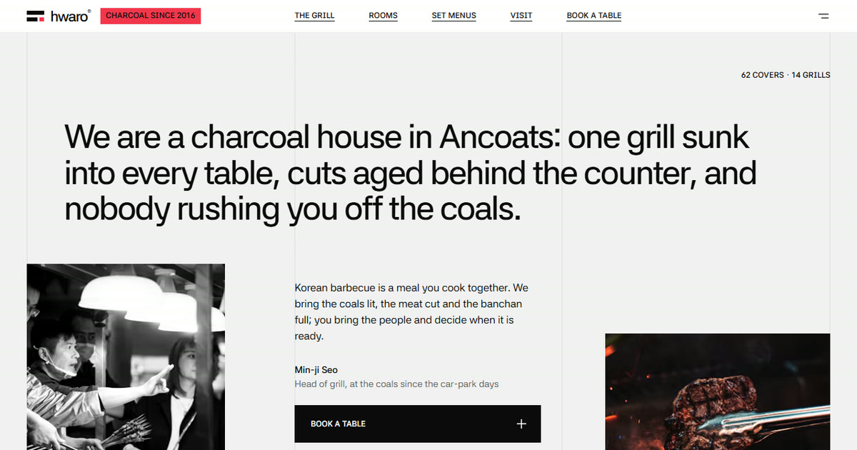 Free korean restaurant website template (HTML, GSAP) | 8B