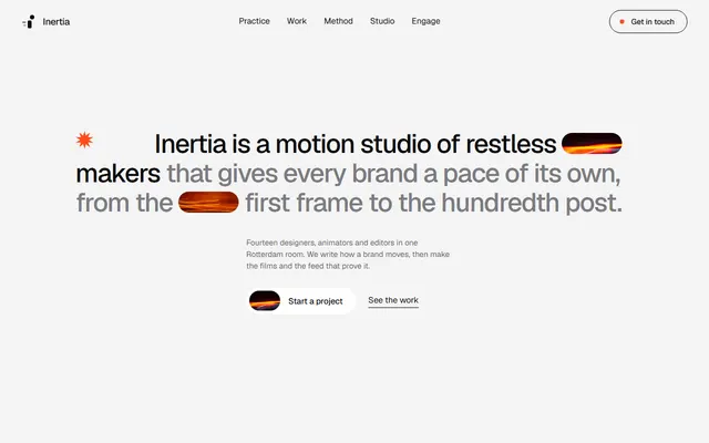 Motion design studio: first screen