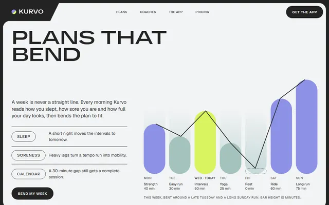 Fitness app: first screen