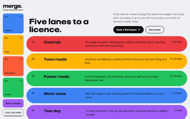 Driving school: first screen