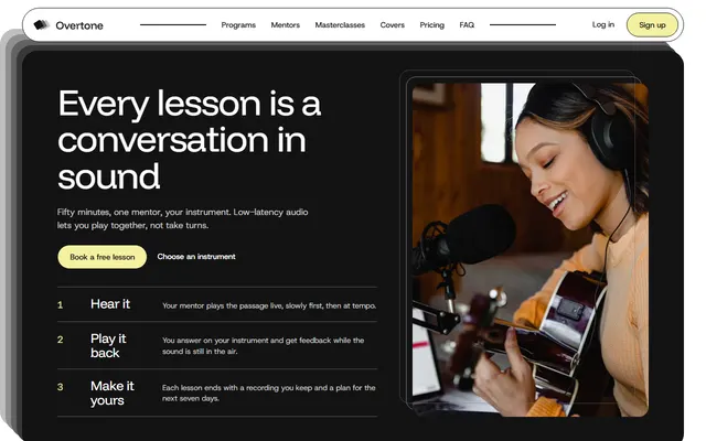 Music school: first screen