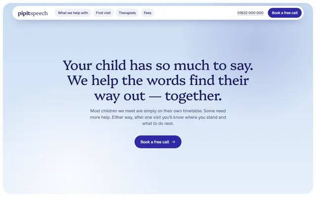 Speech therapist: first screen