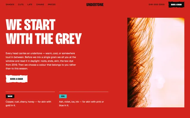 Hair salon: first screen